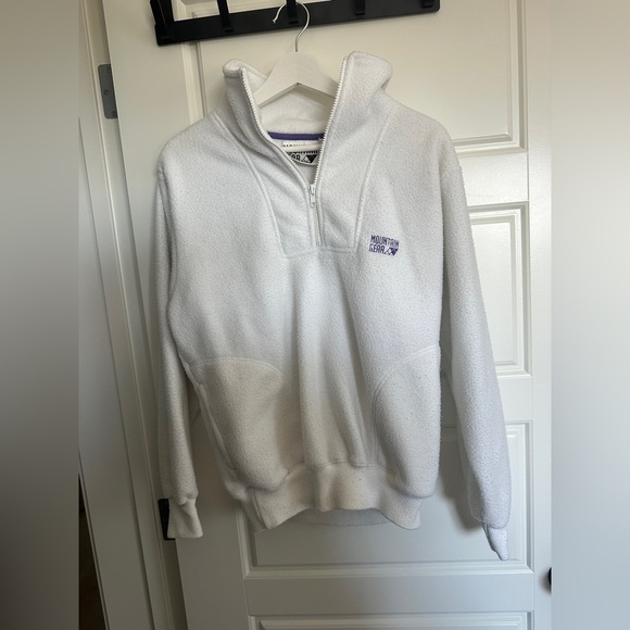 Women's White Half-Zip fleece Sweater - Picture 1 of 2